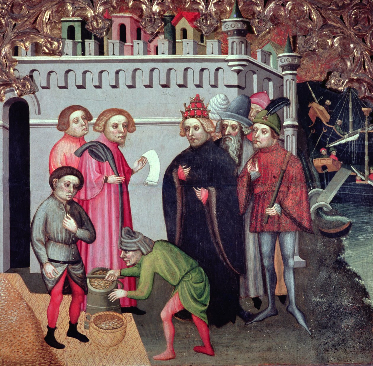 Vehnän lisääntyminen, St. Nicholas of Bari -alttaritaulusta tekijältä Jaume Cabrera