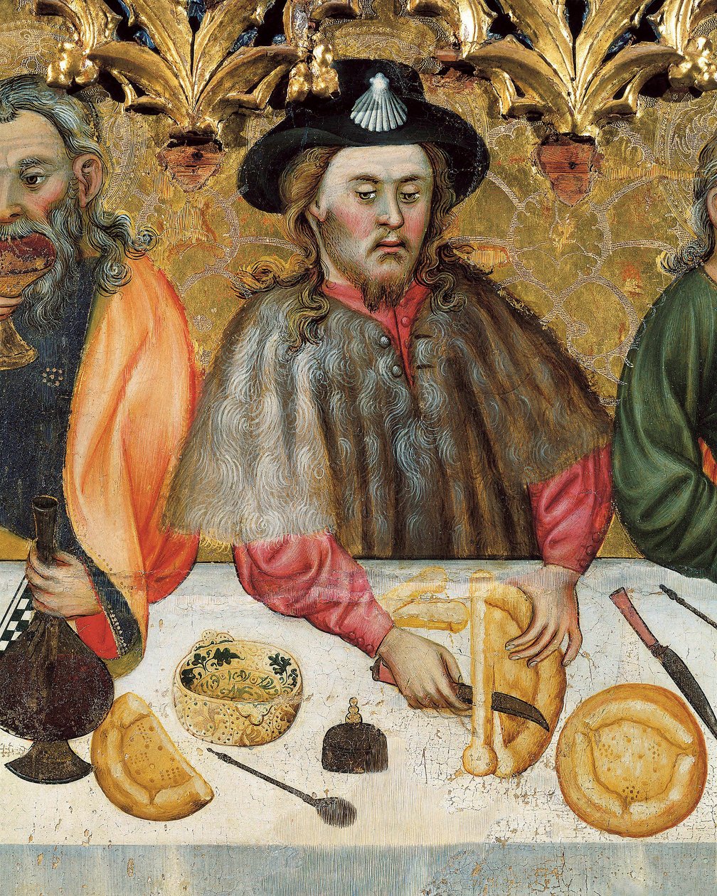 Viimeinen illallinen, yksityiskohta n. 1370-1400 tekijältä Jaume Ferrer