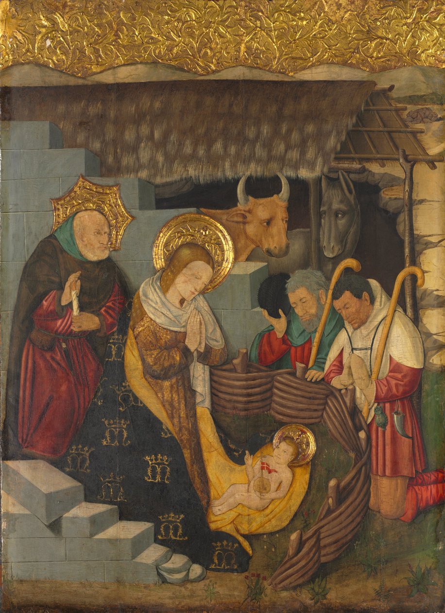 Syntymäkuva, noin 1457 (öljy, tempera ja kulta puupaneelille). tekijältä Jaume Ferrer