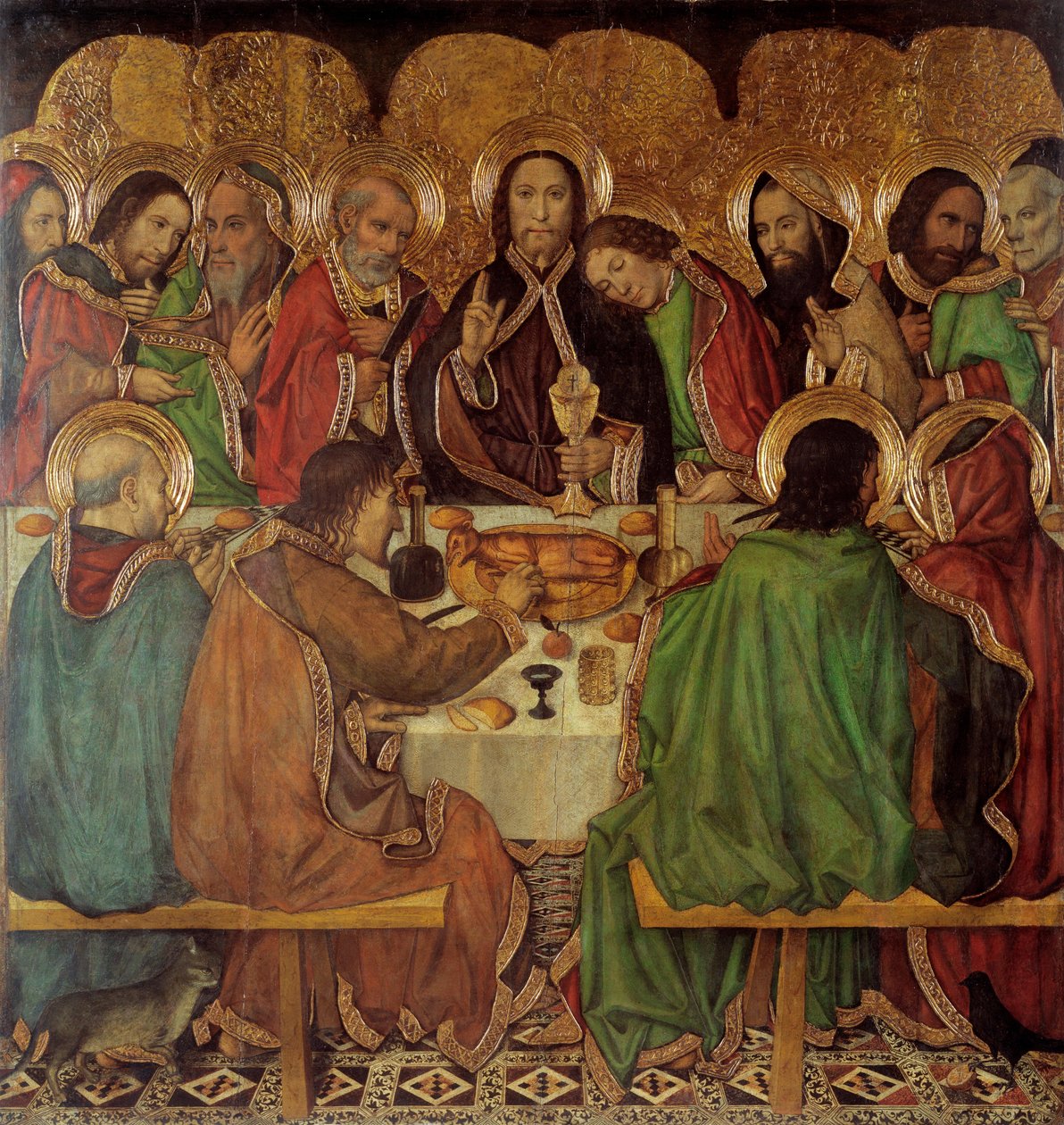 El sopar - The Last Supper - Peinture de Jaume (Jaime) Huguet (1412-1492) - 1465-1470 - Tempera on panell - 170x161 - Museu Nacional d