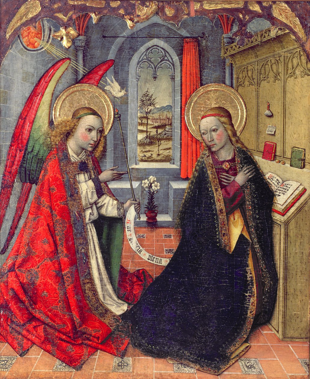 Marian ilmestys, 1400-luku tekijältä Jaume Huguet