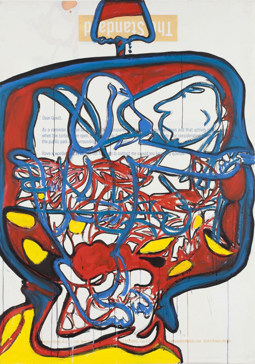 Remote Control, 2012 (sekatekniikka akvarellipaperille paneelille kiinnitettynä, resepti kääntöpuolella) tekijältä Jay Batlle