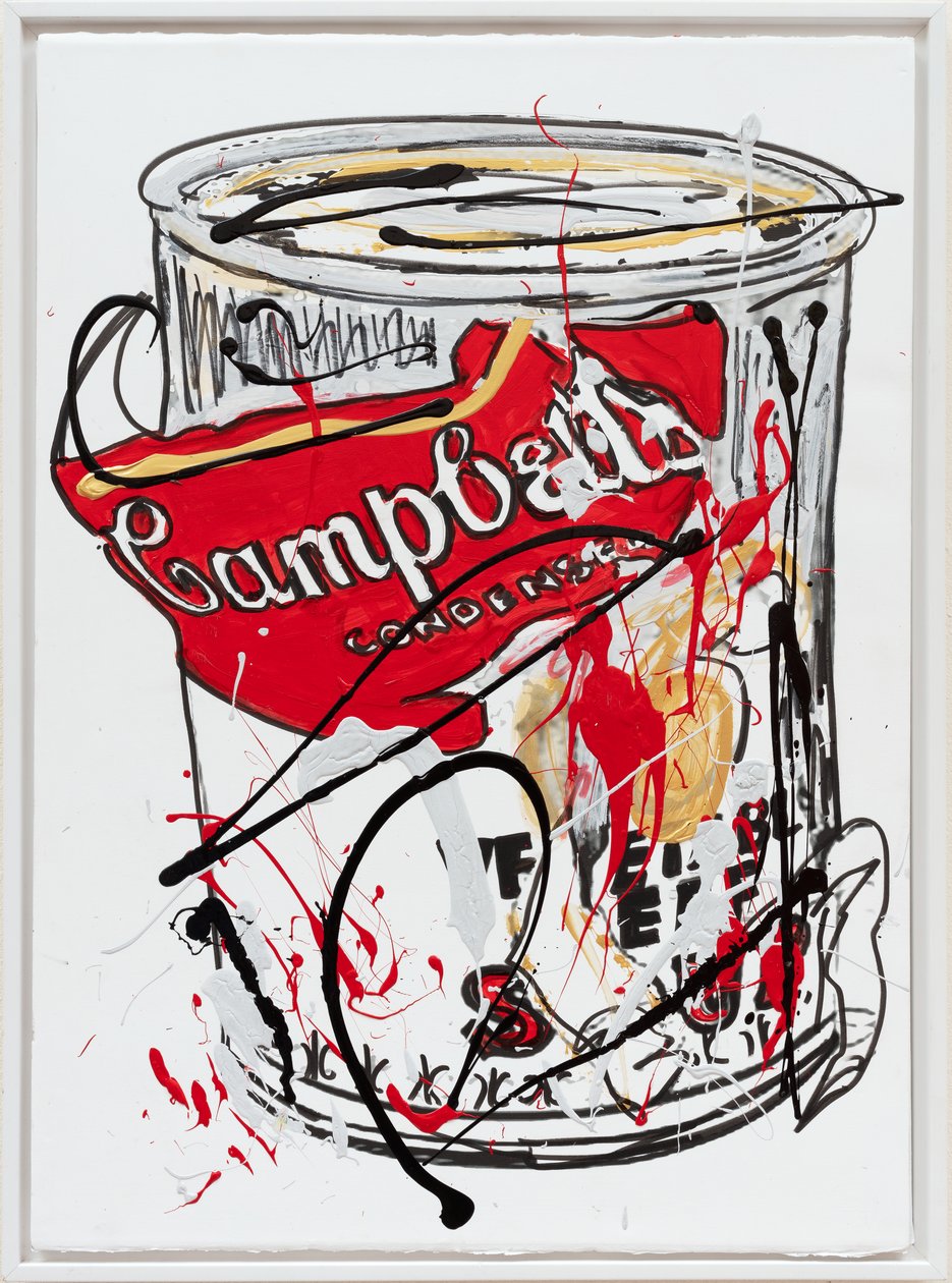 Soup Can 7 Fake, 2019 (maali ja muste kankaalle) tekijältä Jay Batlle