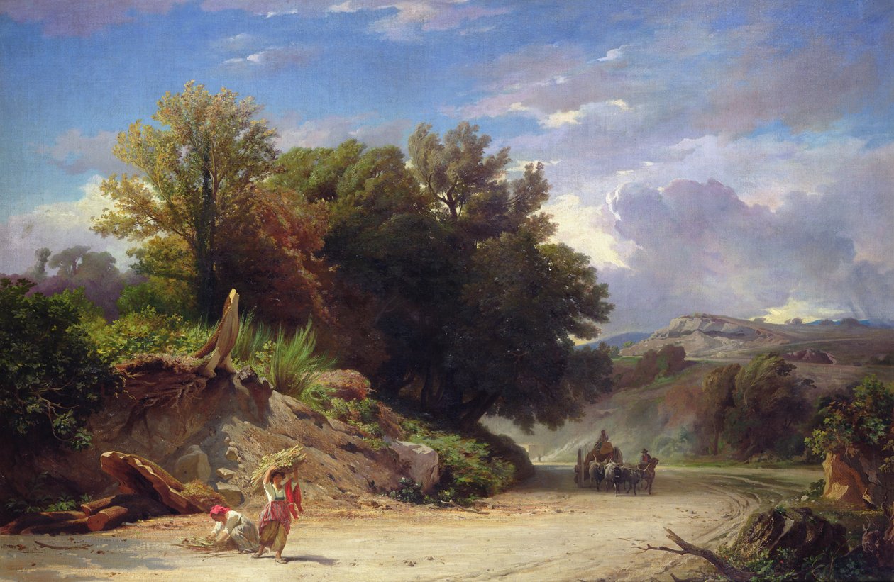 Maisema Rooman laitamilla, 1853 tekijältä Jean Achille Benouville