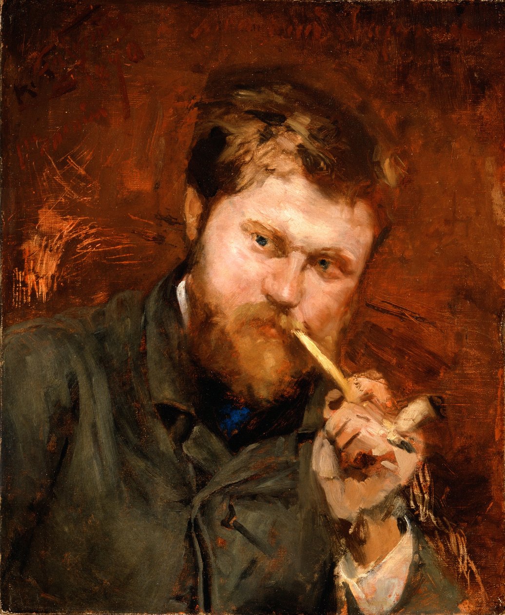 Piippua polttava mies, n. 1875 tekijältä Jean Alexandre Joseph Falguiere