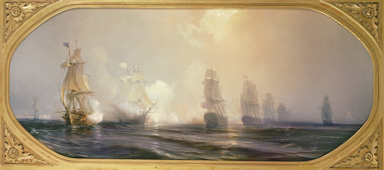 Meritaistelu Chesapeake Bayssä, 3. syyskuuta 1781, 1848 tekijältä Jean Antoine Theodore Gudin