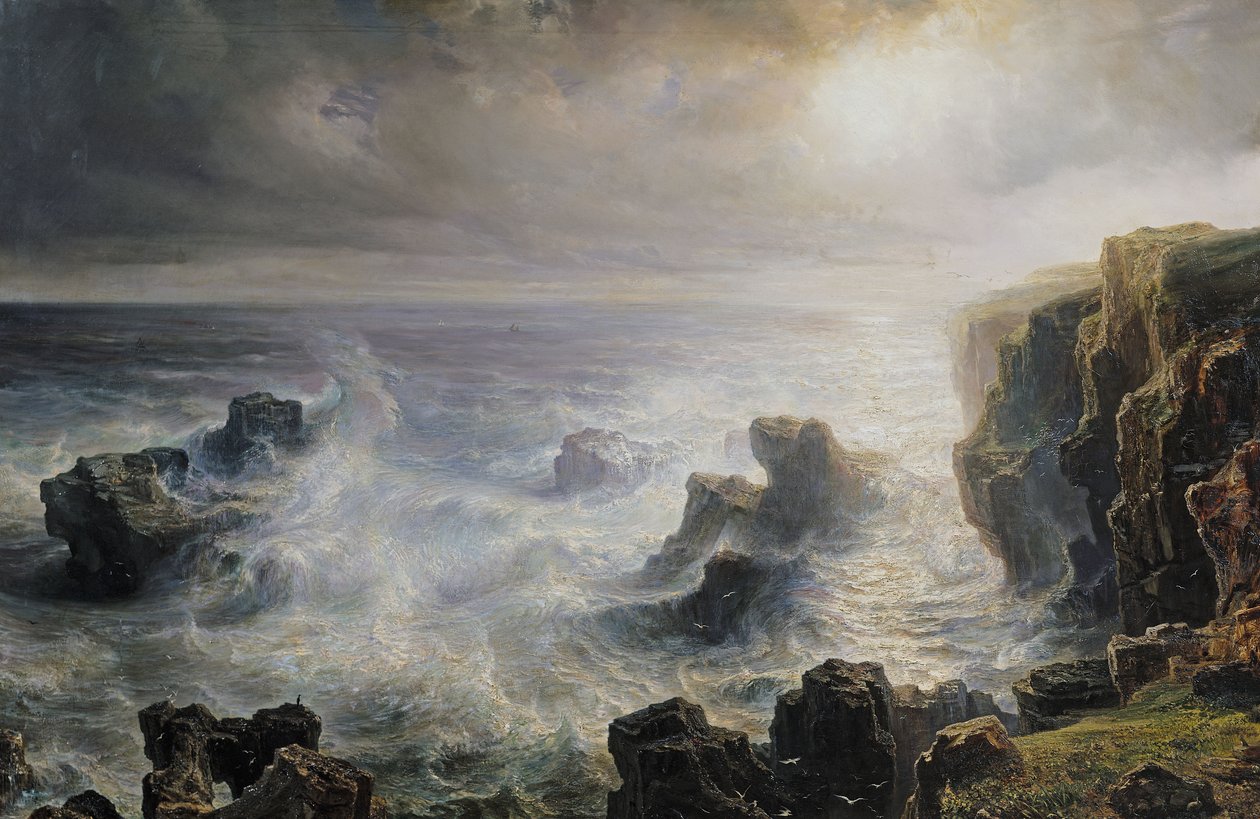 Myrsky Belle-Ilen rannikolla tekijältä Jean Antoine Theodore Gudin