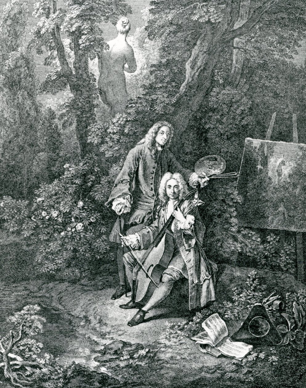Jean Antoine Watteau ja hänen ystävänsä monsieur de Julienne tekijältä Jean Antoine Watteau