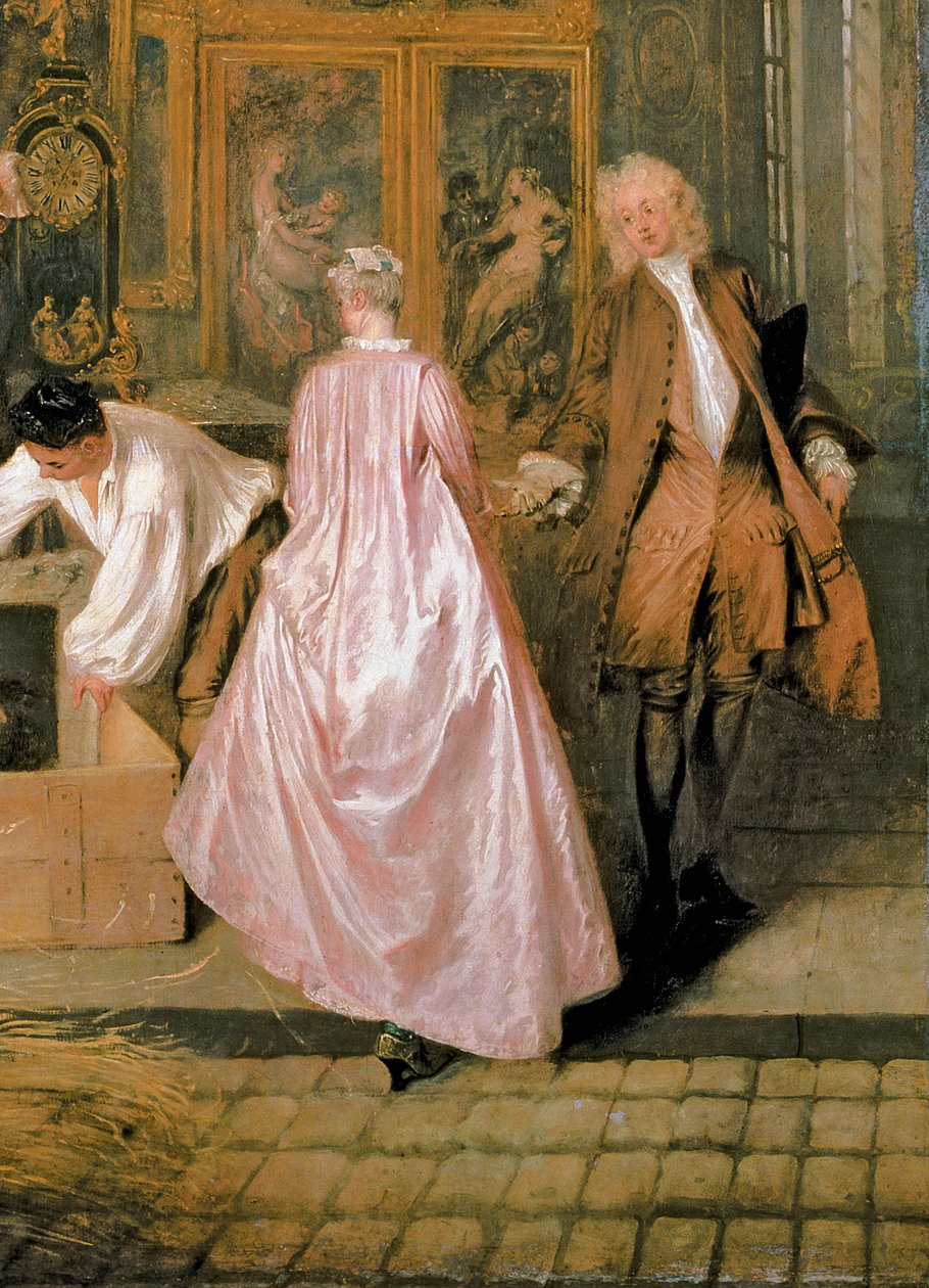 The Gersaint Shop -kyltti, 1721 (yksityiskohta numerosta 30793) tekijältä Jean Antoine Watteau