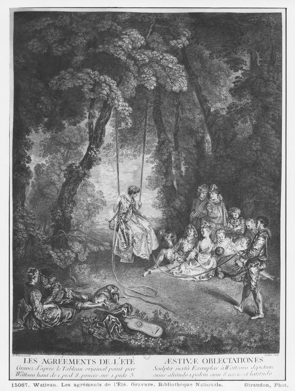 Kesän ilot, kaiverrus Francois Joullain (1697-1778) tekijältä Jean Antoine Watteau