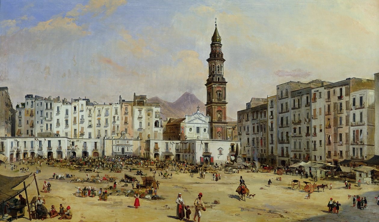 Piazza Mazaniello, Napoli tekijältä Jean Auguste Bard