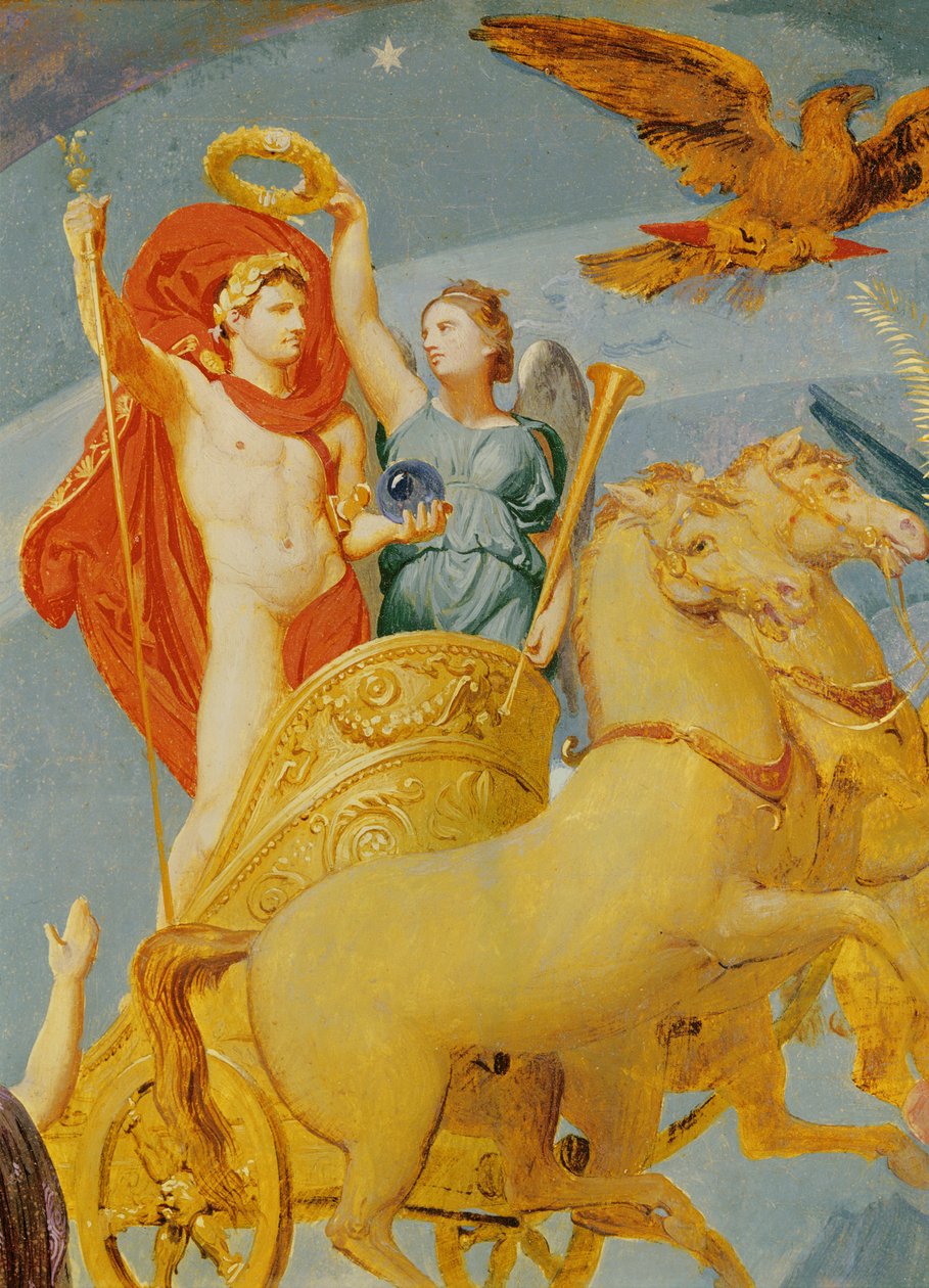 Napoleon I:n apoteoosi, yksityiskohta Napoleonin vaunuista, 1853 tekijältä Jean Auguste Dominique Ingres