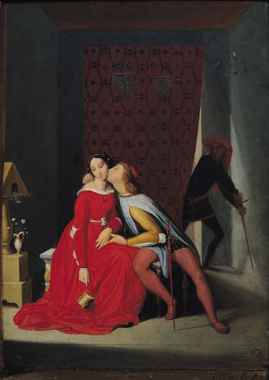 Gianciotto löytää Paolon ja Francescan, 1814 tekijältä Jean Auguste Dominique Ingres
