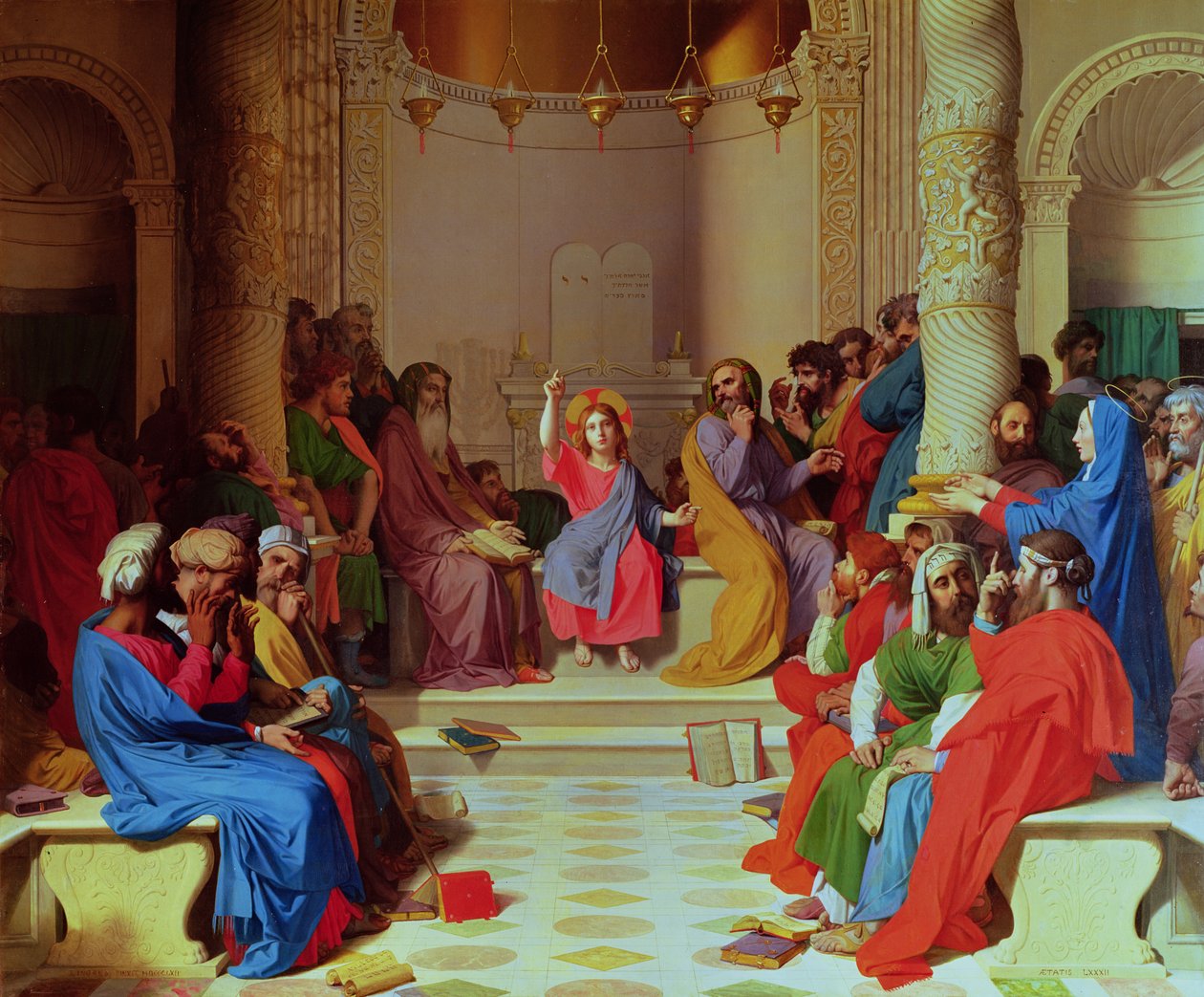 Jeesus lääkäreiden joukossa, 1862 tekijältä Jean Auguste Dominique Ingres