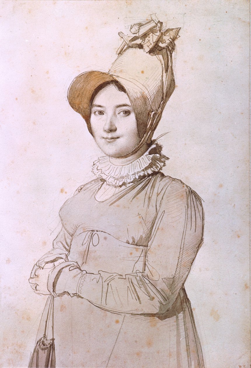 Madeleine Chapelle (1782-1849) 1813 (kynä, muste ja wc paperilla) tekijältä Jean Auguste Dominique Ingres