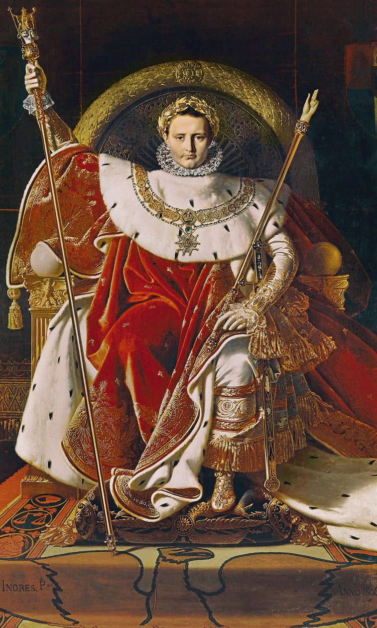Napoleon I (1769-1821) keisarillisella valtaistuimella, 1806 tekijältä Jean Auguste Dominique Ingres