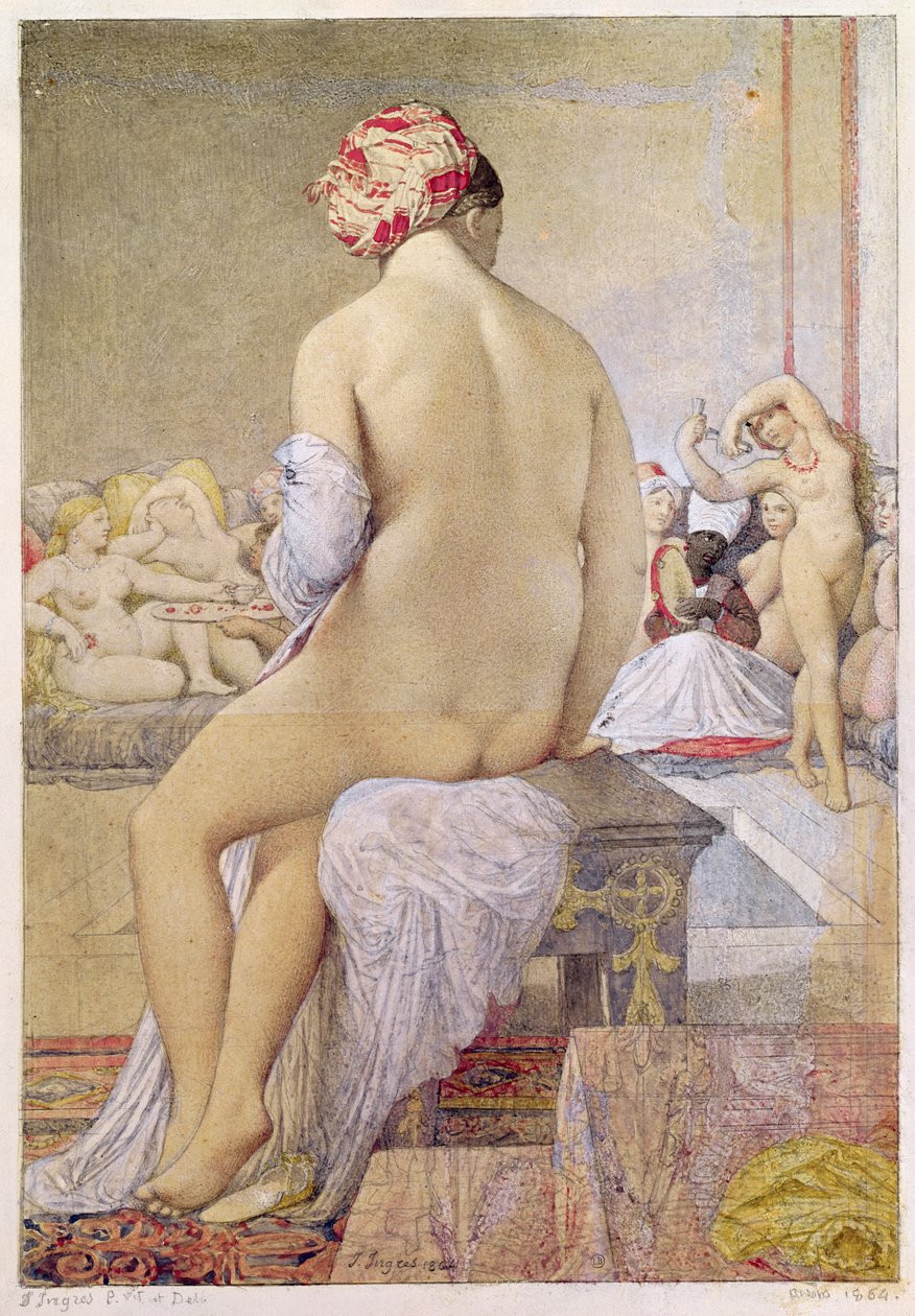 Odalisque eli pieni uimari, 1864 tekijältä Jean Auguste Dominique Ingres