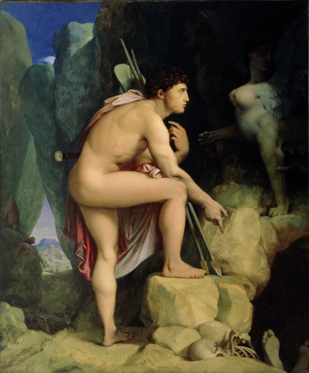 Oidipus ja sfinksi, 1864 tekijältä Jean Auguste Dominique Ingres