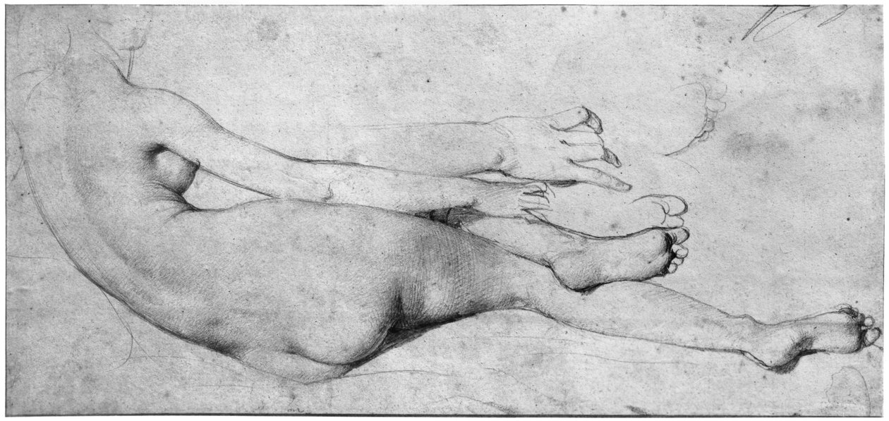 Tutkimus The Grande Odalisquelle (grafiitti paperille) (katso myös 233244) tekijältä Jean Auguste Dominique Ingres