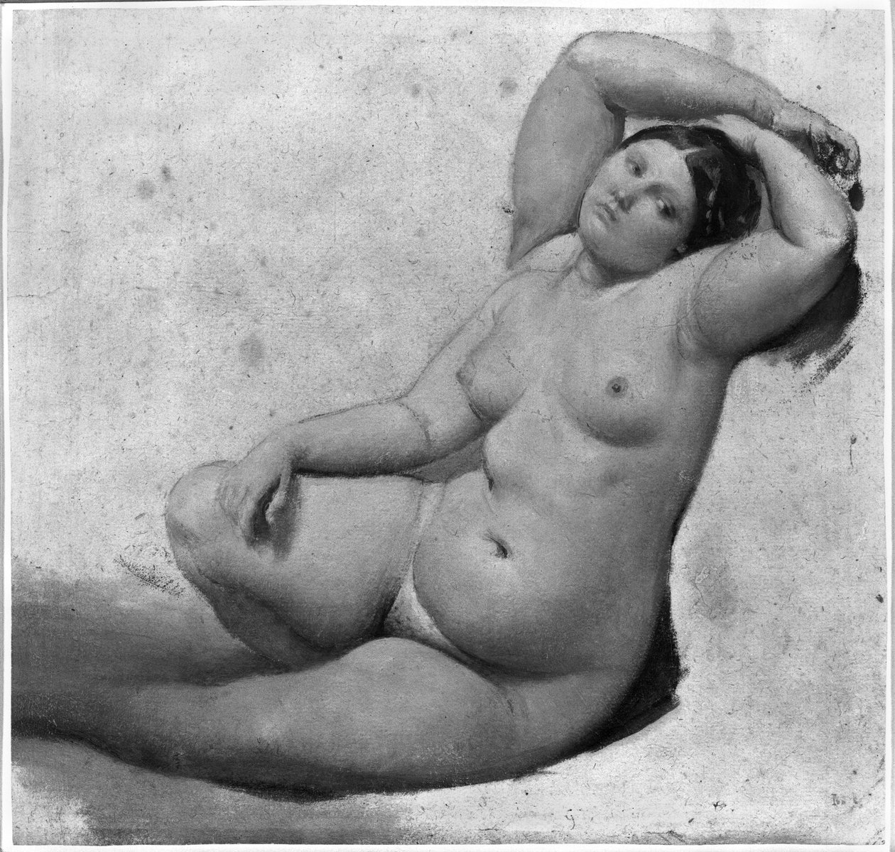 Tutkimus turkkilaiselle kylpylälle (grafiitti paperille) tekijältä Jean Auguste Dominique Ingres