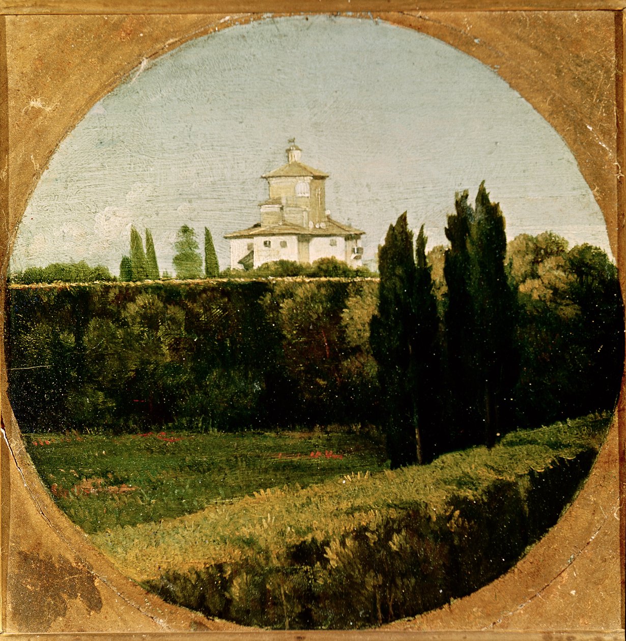 Näkymä Villa Mediciin, Roomaan tekijältä Jean Auguste Dominique Ingres