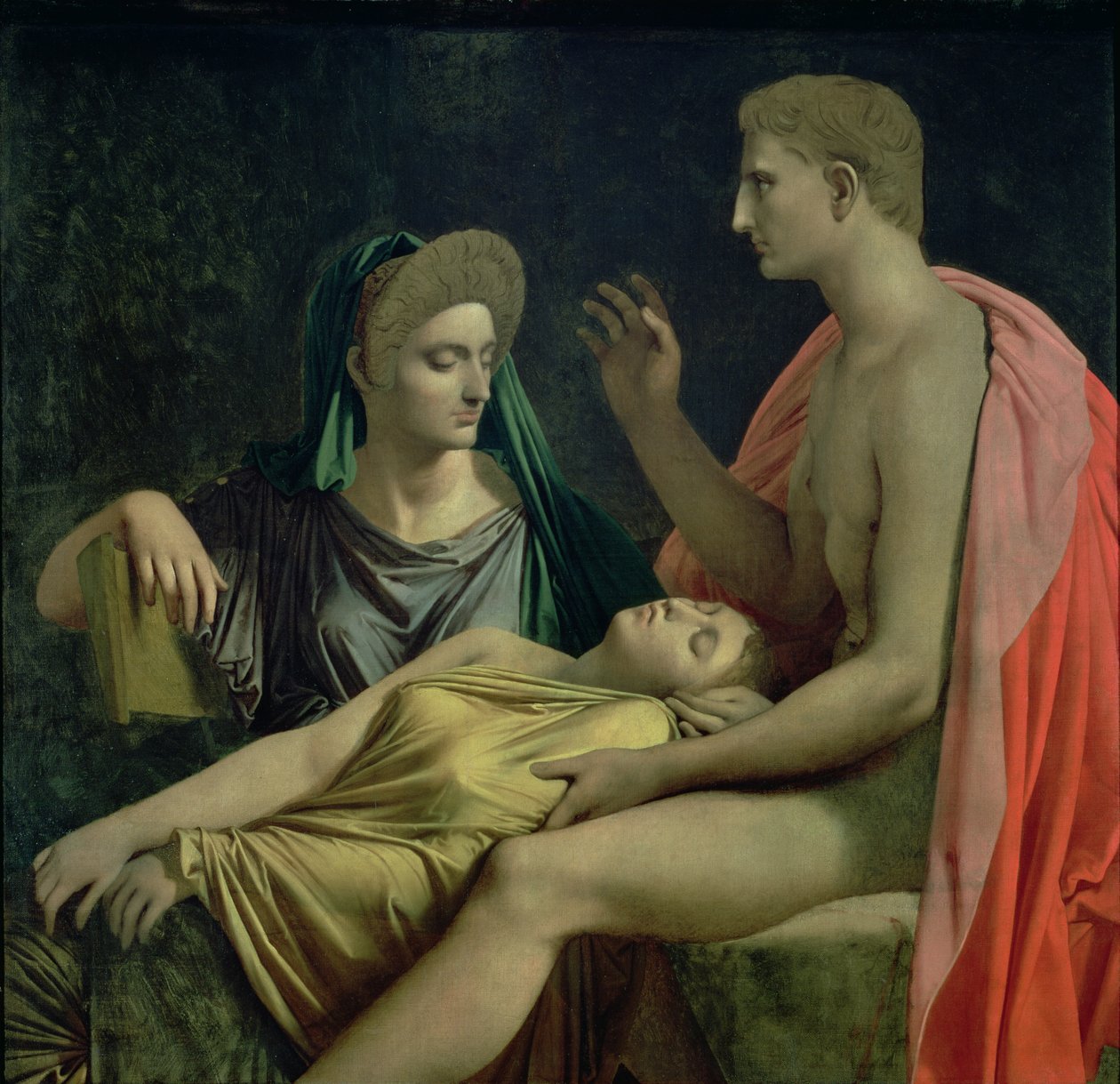 Vergilius 70-19 eKr.) Aeneiksen lukeminen Livialle, Octavialle ja Augustukselle, 1819. tekijältä Jean Auguste Dominique Ingres