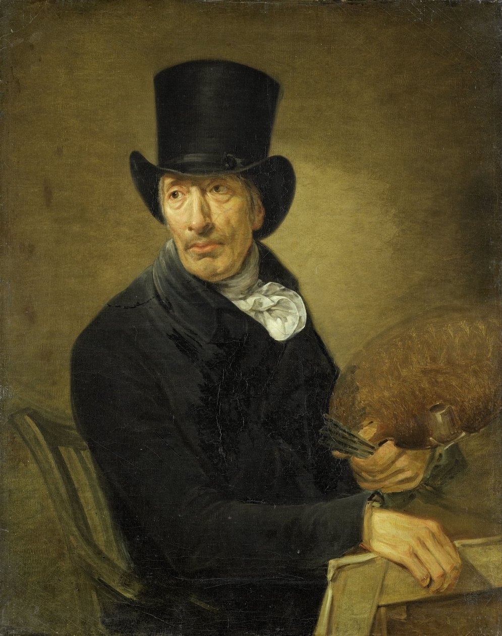 Portret van de kunstschilder Pieter Barbiers tekijältä Jean Augustin Daiwaille