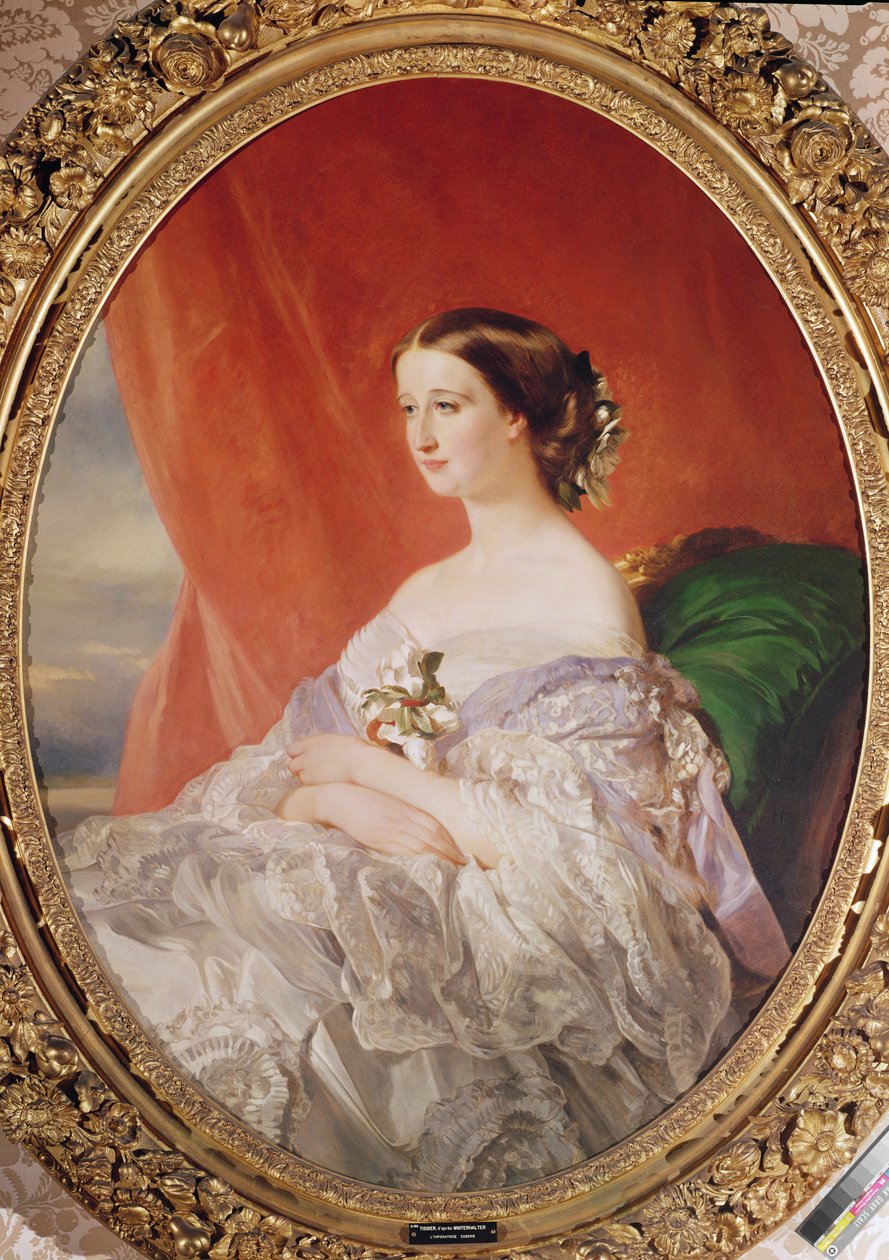 Keisarinna Eugenie (1826-1920) Francois Xavier Winterhalterin (1806-73) muotokuvan jälkeen tekijältä Jean Baptiste Ange Tissier
