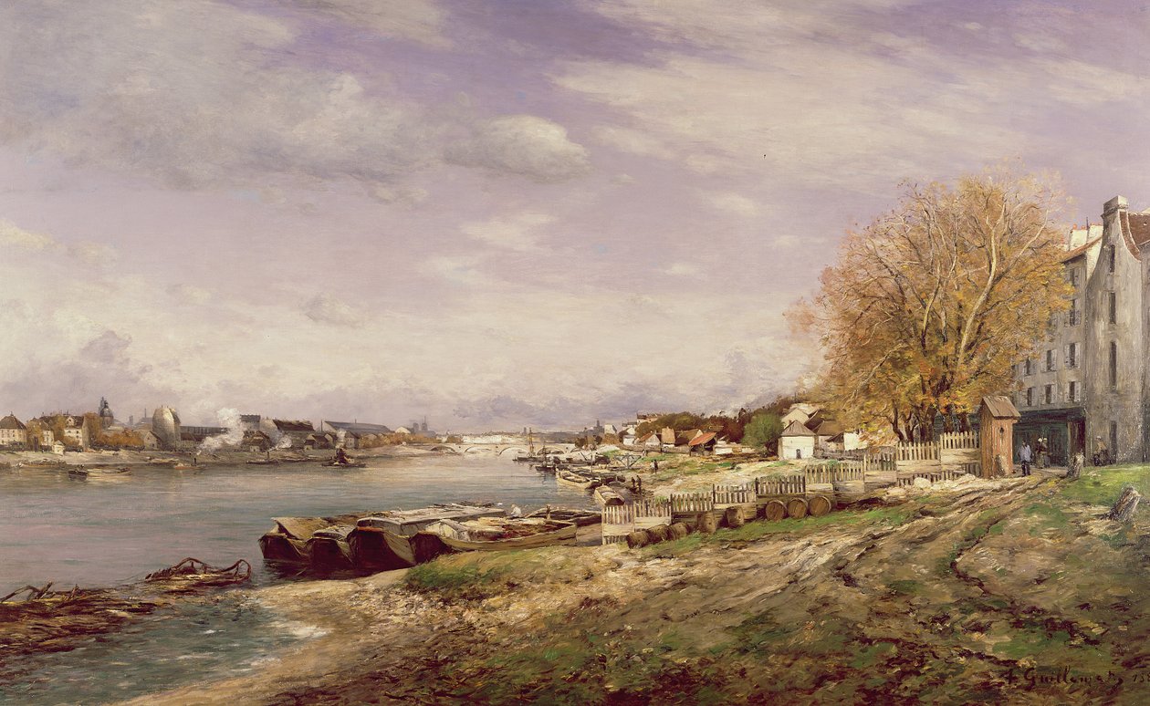 Näkymä Bercyn satamaan, Pariisi, 1880 tekijältä Jean Baptiste Antoine Guillemet
