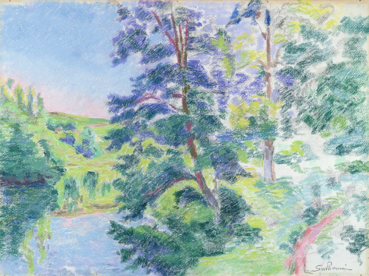 Maisema (pastelli paperille) tekijältä Jean Baptiste Armand Guillaumin