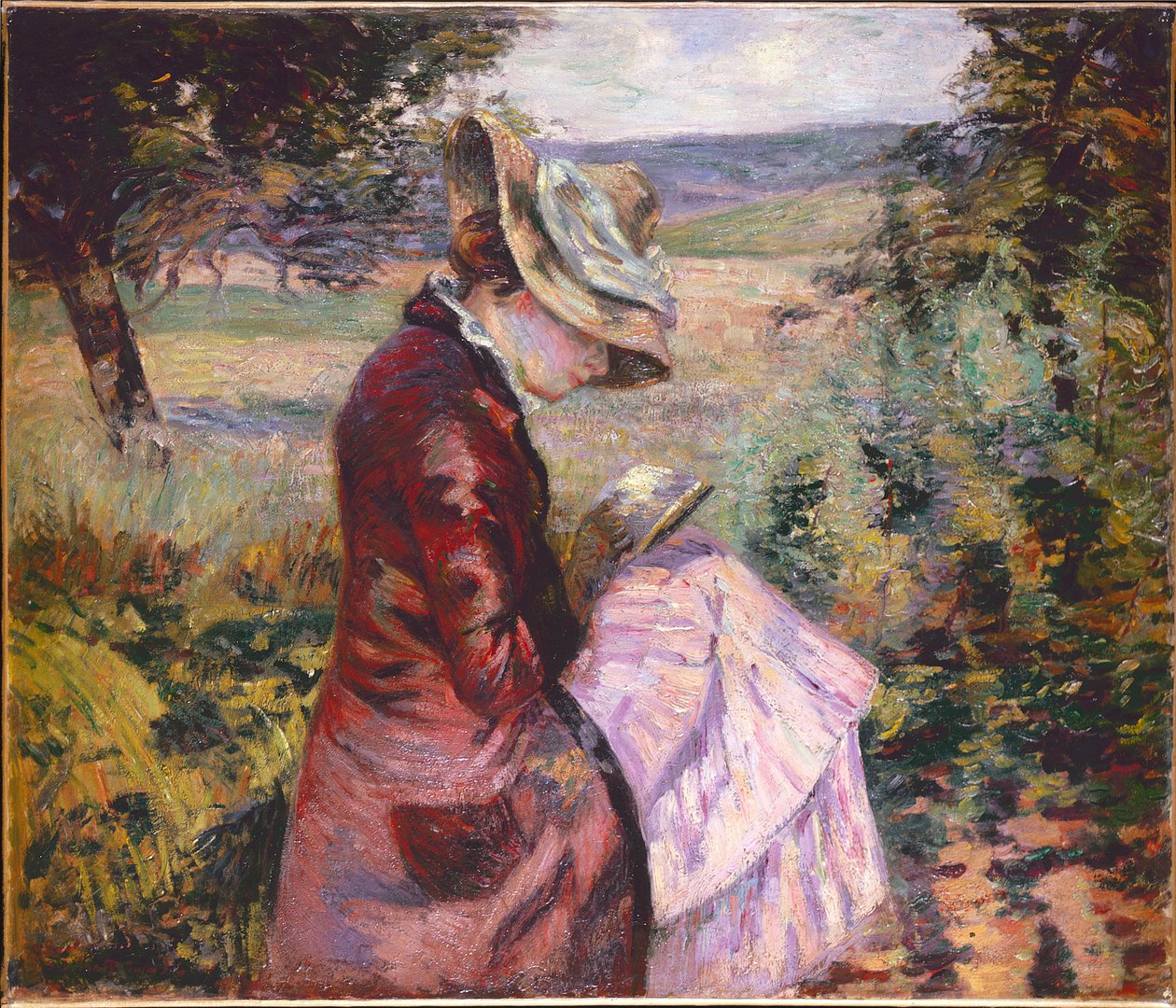 Madame Guillaumin lukee, n. 1887 tekijältä Jean Baptiste Armand Guillaumin
