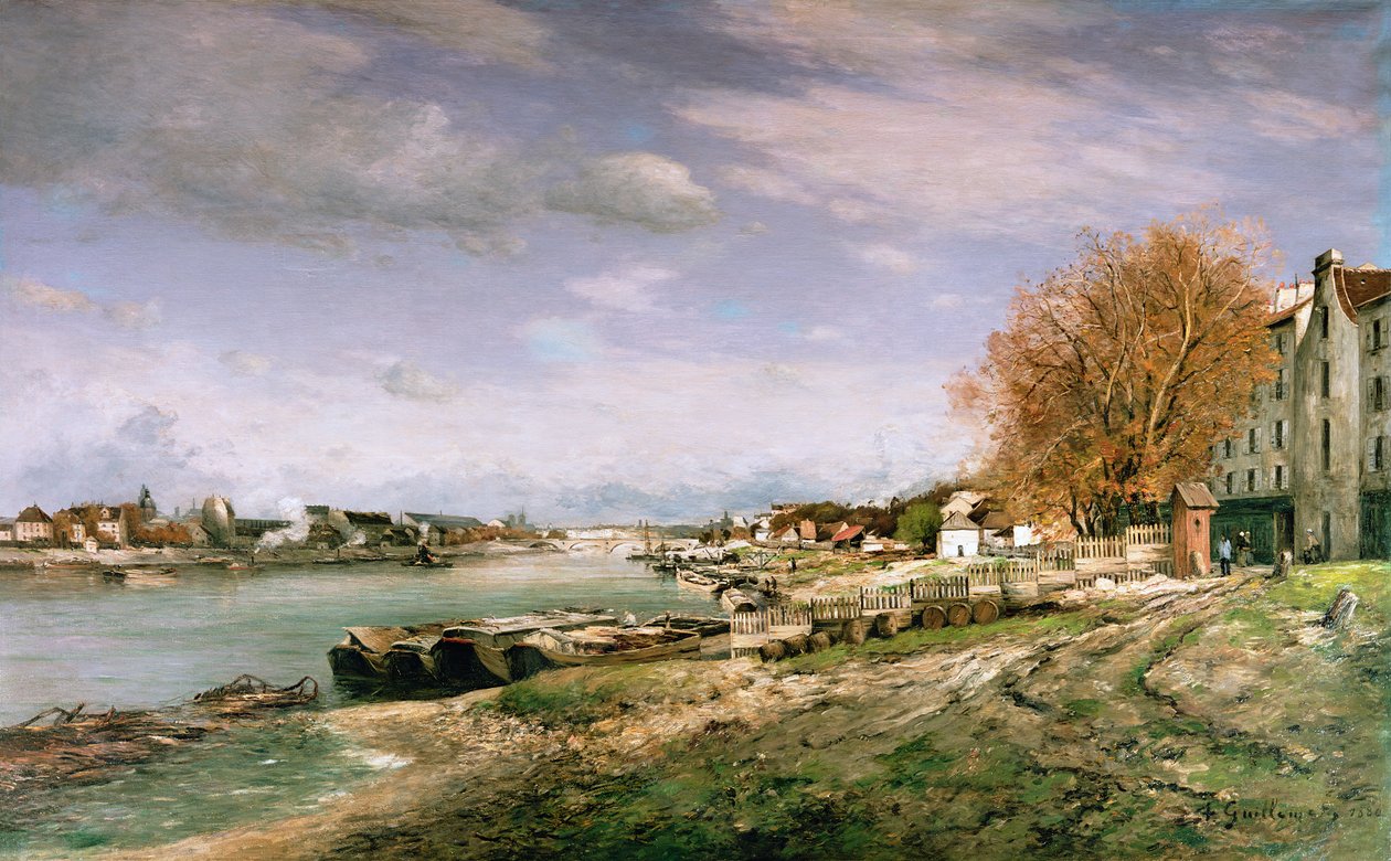 Vanha laituri Bercyssä, Pariisissa, 1880 tekijältä Jean Baptiste Armand Guillaumin