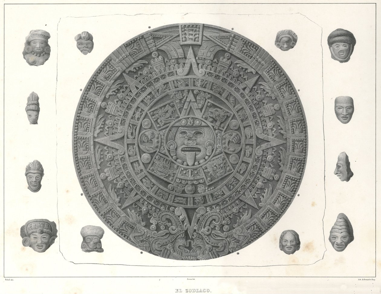 El Zodiaco. Alkuperäinen koko (siistit viivat) tekijältä Jean Baptiste Arnout