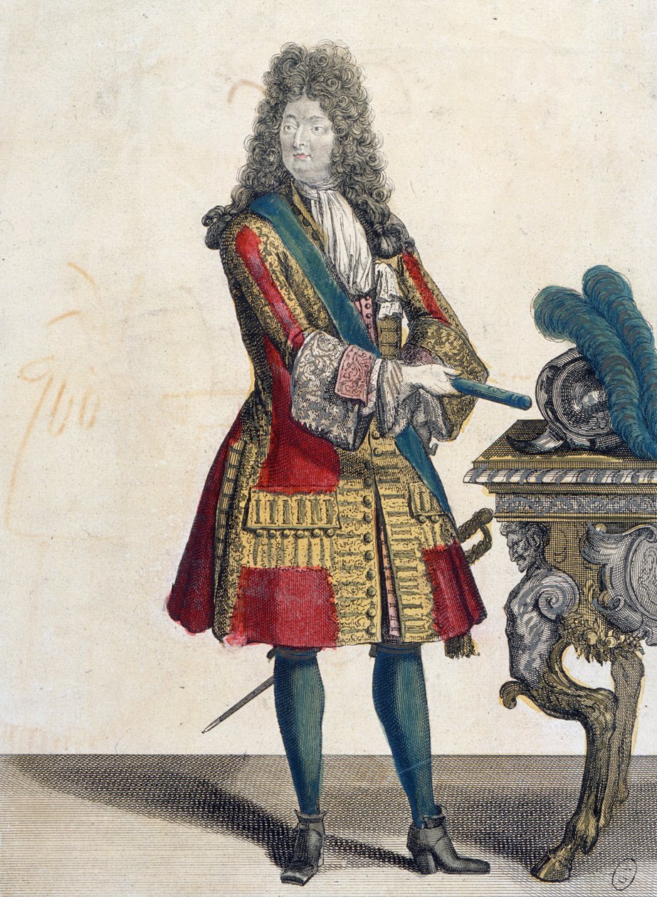 Ludvig XIV (1638-1715) (värikaiverrus) tekijältä Jean Baptiste Bonnart