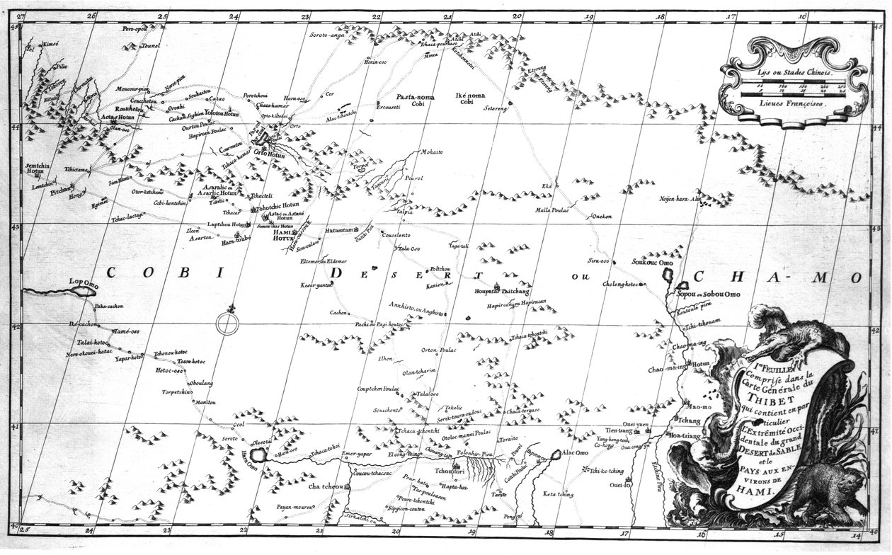 Nouvel atlas de la Chine, de la Tartarie chinoise, et du Thibet, La Haye 1737. tekijältä Jean Baptiste Bourguignon dAnville