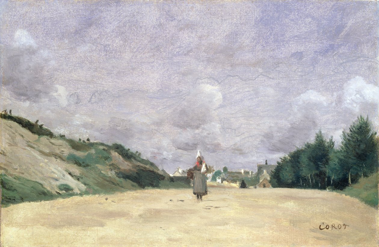 Tie Normandiassa, n. 1860-65 tekijältä Jean Baptiste Camille Corot