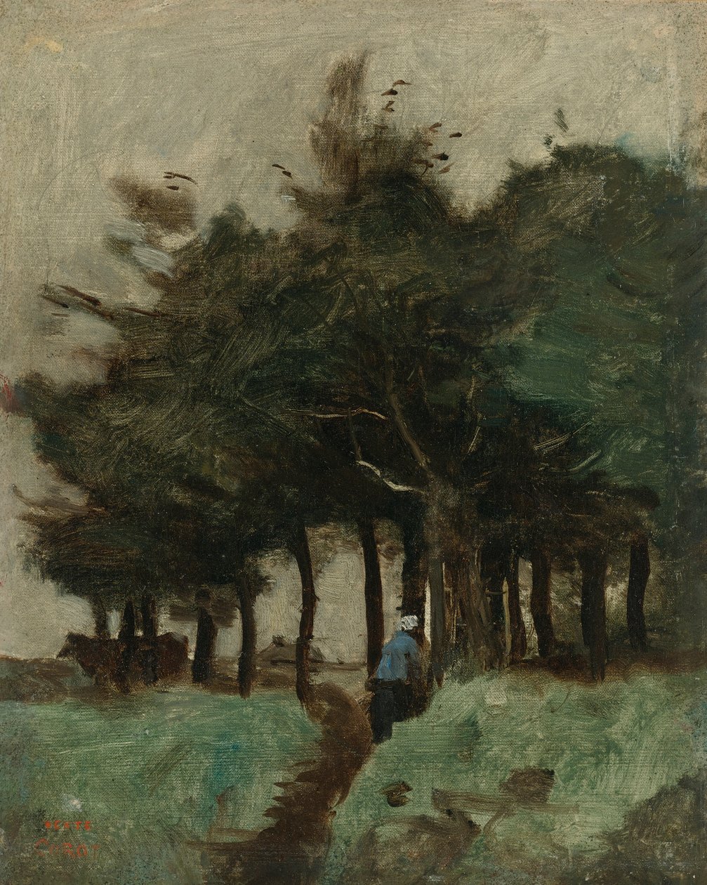 Boulogne-Sur-Mer, kreivikunnan hallitsija par les arbres tekijältä Jean Baptiste Camille Corot