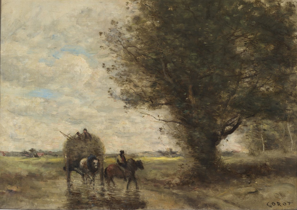Charette à foin tekijältä Jean Baptiste Camille Corot