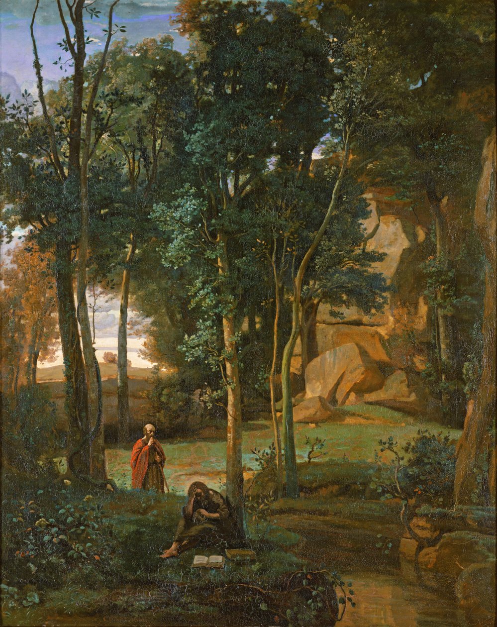 Demokritos ja abderiitit, 1841 tekijältä Jean Baptiste Camille Corot