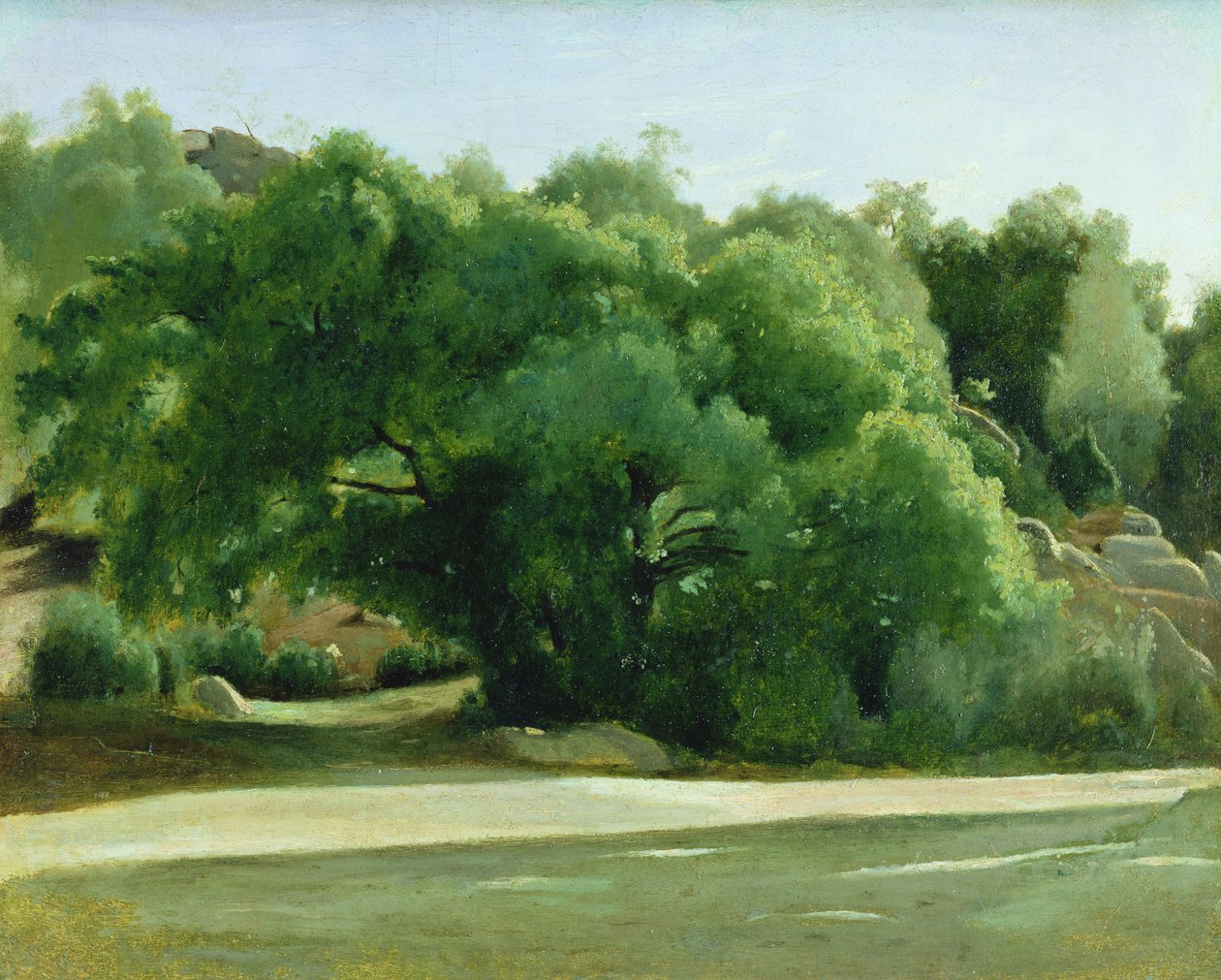 Fontainebleau, Road to Chailly, n. 1822-24 tekijältä Jean Baptiste Camille Corot
