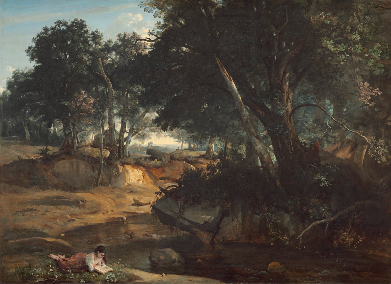 Fontainebleaun metsä, 1834 tekijältä Jean Baptiste Camille Corot