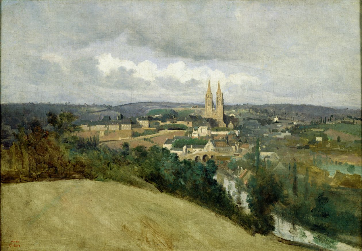 Yleisnäkymä Saint-Lon kaupungista, noin 1833 tekijältä Jean Baptiste Camille Corot