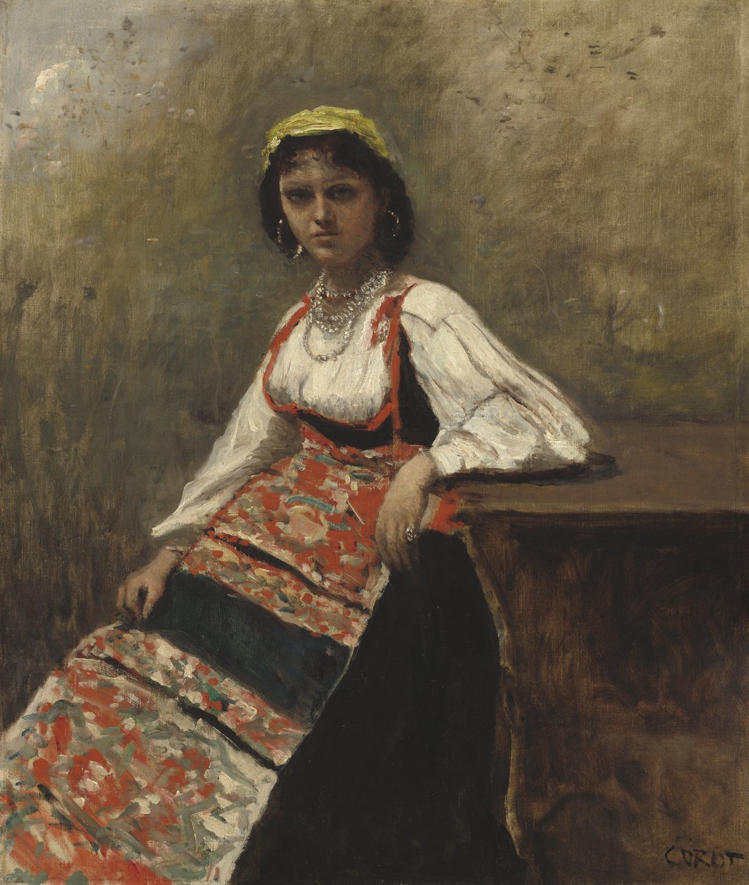 Italialainen tyttö, noin 1872 tekijältä Jean Baptiste Camille Corot
