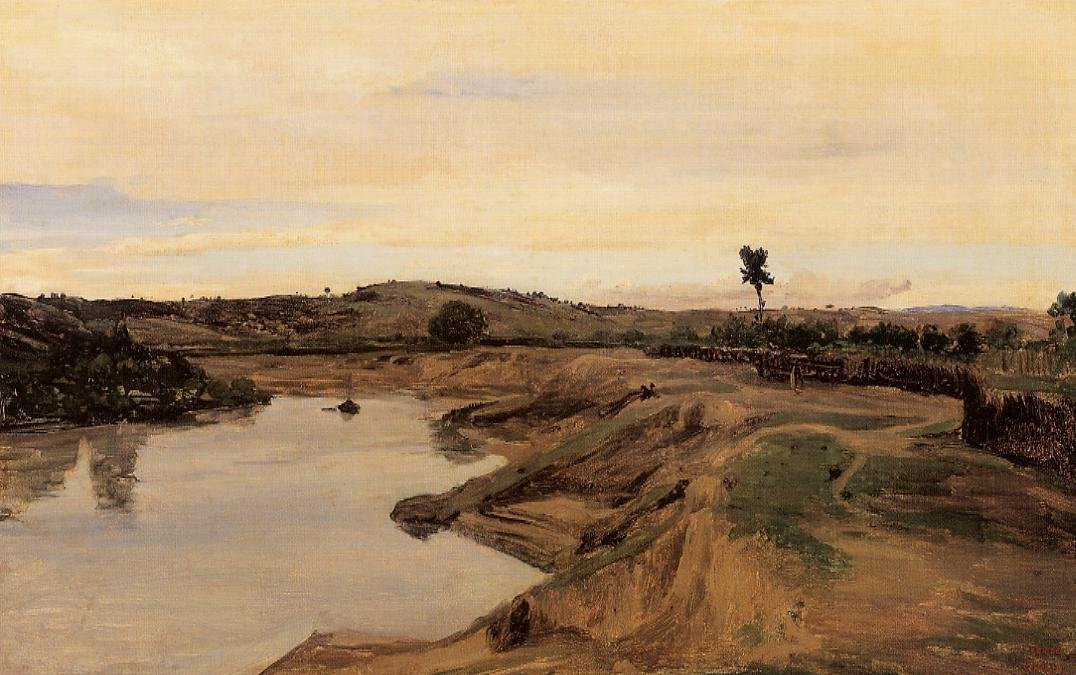 La Promenade de Poussin, campagne de Rome tekijältä Jean Baptiste Camille Corot