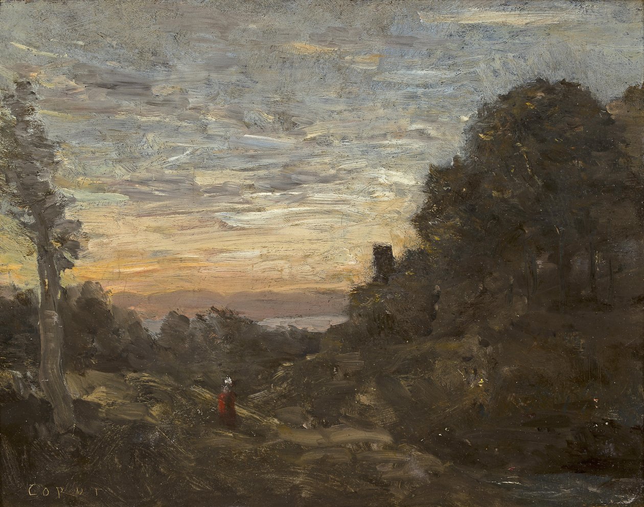 La Tour dans les arbres tekijältä Jean Baptiste Camille Corot