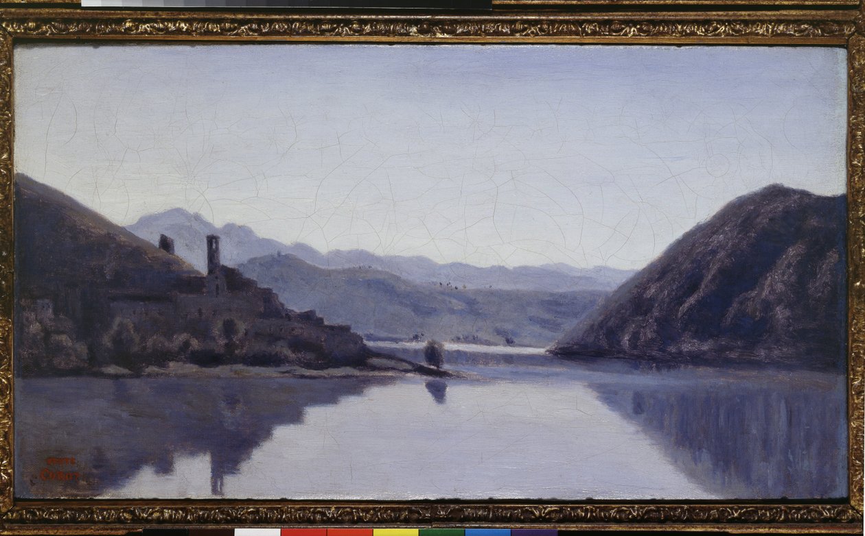 Piediluco-järvi, Umbria, 1800-luku tekijältä Jean Baptiste Camille Corot