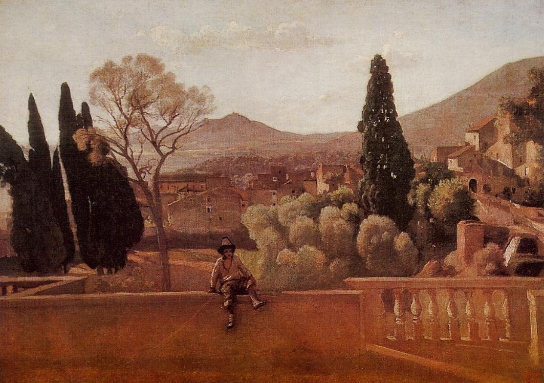 Les Jardins de la villa dEste à Tivoli tekijältä Jean Baptiste Camille Corot