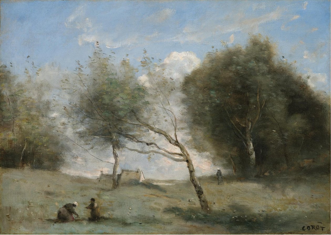 Les prés de la petite ferme tekijältä Jean Baptiste Camille Corot