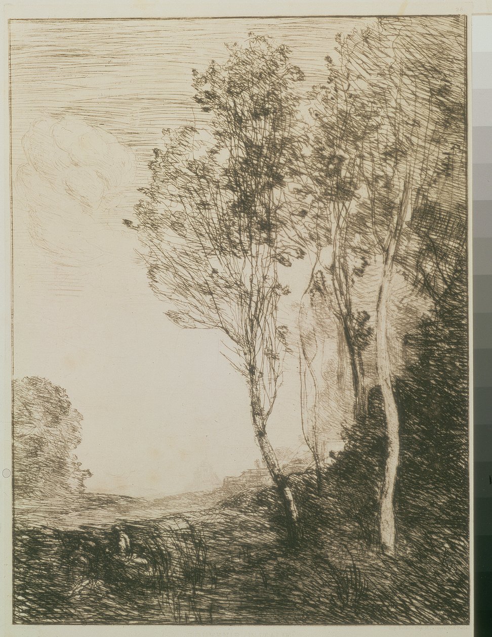 Italian muisto, 1863 (kuivakärki) tekijältä Jean Baptiste Camille Corot