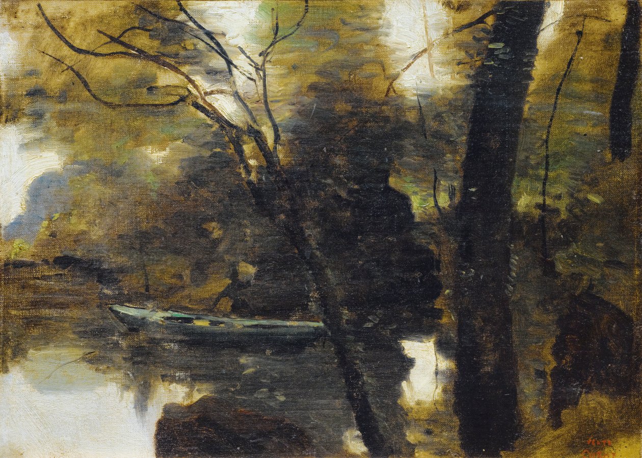 Noisy-le-grand, pieni vene joella tekijältä Jean Baptiste Camille Corot